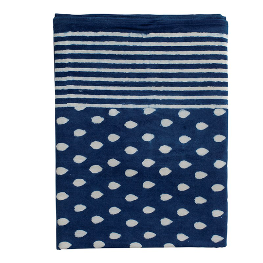 Indigo drop bordsduk blå/vit 150x350 cm