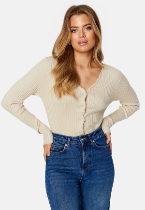 VERO MODA Elly LS Frill Cardigan Core Silver Lining S