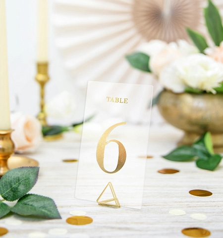 Bordsnumrering - 1-20 - Clear/Guld