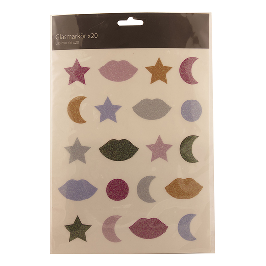 Glasmarkörer Glitter - 20-pack