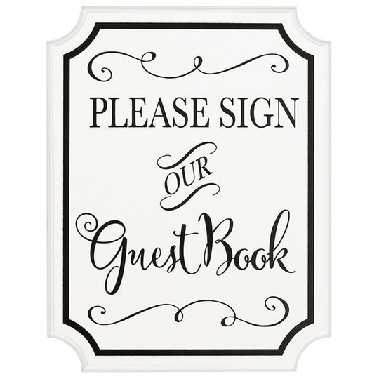 Stående skylt - Sign our guest book...