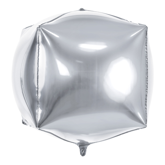 Folieballong - Kub - Silver