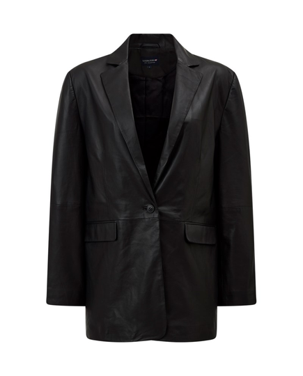 Kavaj vivienne leather blazer svart
