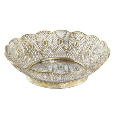 Bordsdekoration DKD Home Decor Glas Gyllene Metall Arab (36 x 36 x 10 cm)