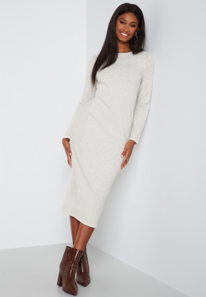 BUBBLEROOM Nella rib dress Beige melange XL