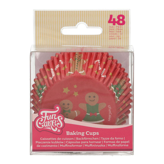 FunCakes Röda Muffinsformar med Pepparkakor - 48-pack