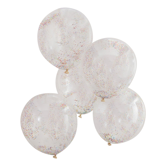 Konfettiballonger Transparant Multi - 5-pack