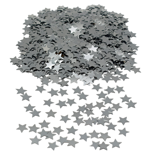 Konfetti - Stjärnor - Silvermetallic