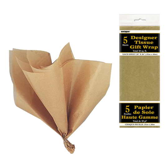 Silkespapper Guld - 5-pack