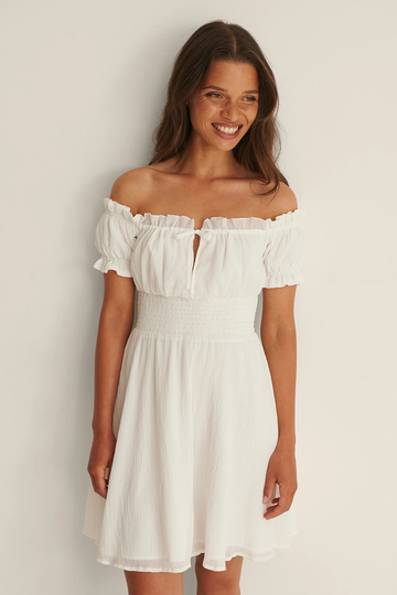 Handpicked x NA-KD Miniklänning Med Knyt - White