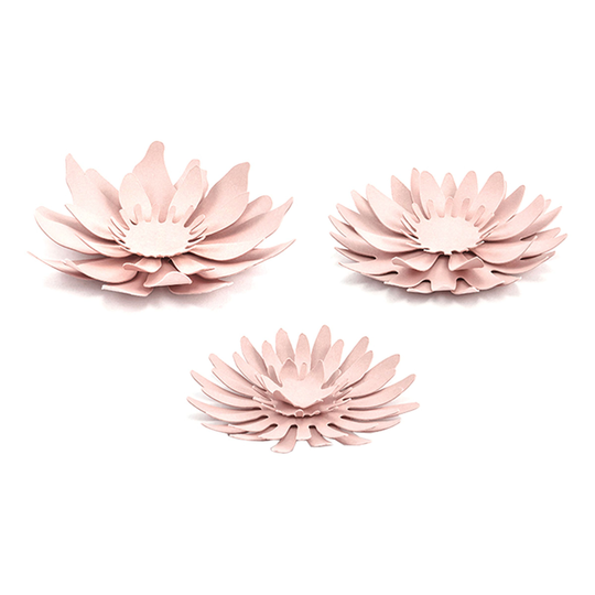 Pappersdekorationer Blommor Rosa - 3-pack