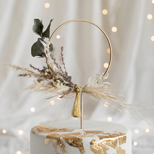 Cake topper - Trä - Cirkel