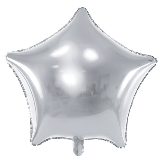 Folieballong - Stjärna - Silver (Storlek: 70cm)