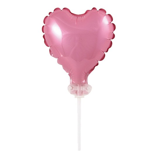 Sifferballong Mini på Pinne Rosa - Hjärta