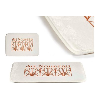 Badrumsmatta Art Nouveau Vit Brons Polyester (40 x 1,5 x 60 cm)