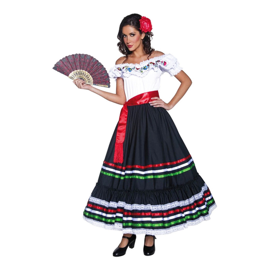 Traditionell Mexikansk Tjej Maskeraddräkt - Small