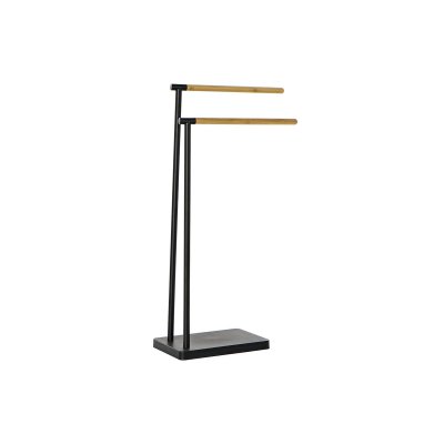 Handdukshängare golvmodell DKD Home Decor Naturell Svart Bambu PP (37 x 20,5 x 79,5 cm)