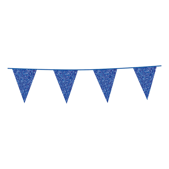 Flaggirlang Glitter Blå