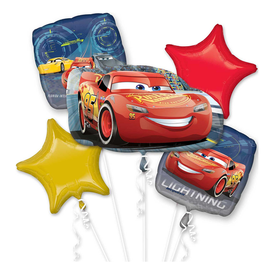 Ballongbukett Bilar/Cars 3 - 5-pack