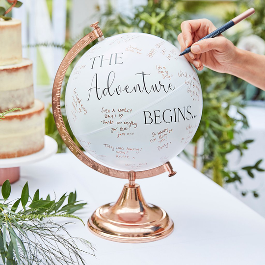 Jordglob - Gästbok - Botanical Wedding