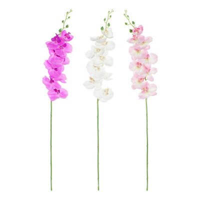 Dekorativa blommor DKD Home Decor Vit Rosa Polyester Plast Lila (3 pcs) (14 x 7 x 91 cm)