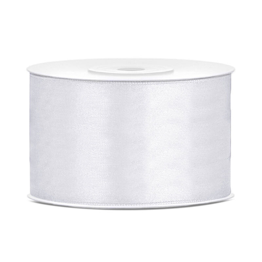 Satinband Vit - 38 mm x 25 m