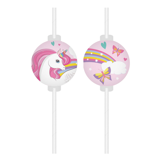 Sugrör Unicorn - 4-pack