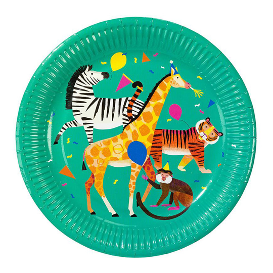 Papperstallrikar Party Animals - 8-pack