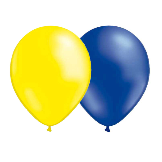 Ballonger - Metallic - Gul/Blå