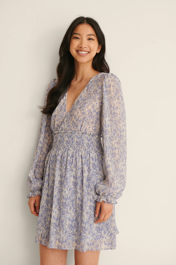NA-KD Boho Klänning med struktur och smockdetalj - Flower