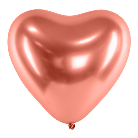 Hjärtballonger Krom Roséguld - 10-pack
