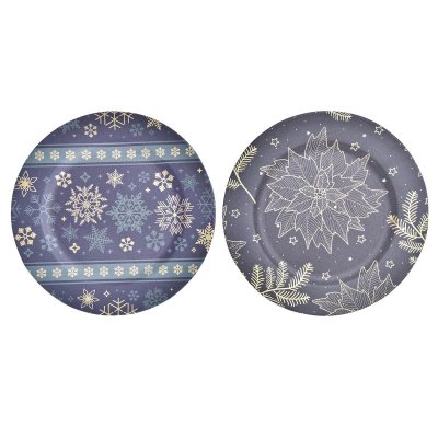 Bordsdekoration DKD Home Decor Jul Blomster PP (33 x 33 x 2 cm) (2 antal)