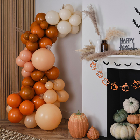 Ballongbåge Orange med Pampas