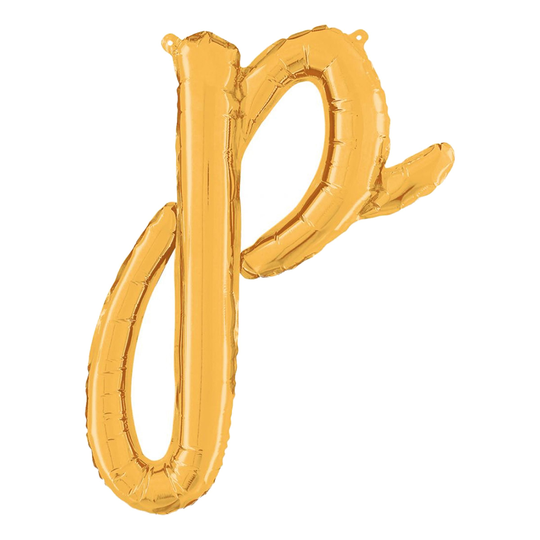 Bokstavsballong Script Guld - Bokstav P