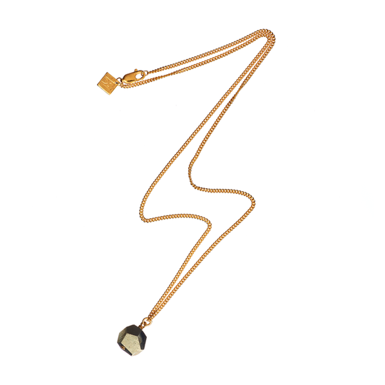 Halsband the raw one pyrite octagon vermeil guld