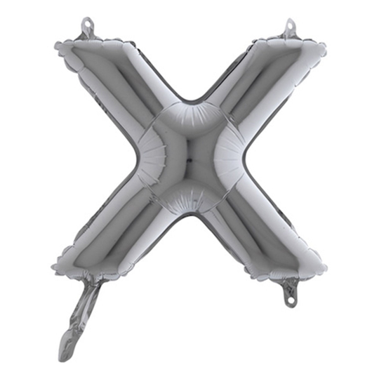 Bokstavsballong Mini Silver - Bokstav X