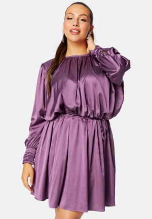 BUBBLEROOM Klara Satin Dress Dark purple S