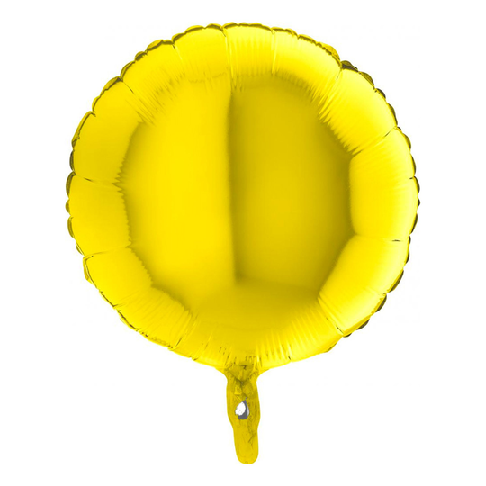 Folieballong Rund Metallic Gul