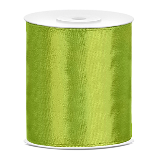 Satinband Limegrön - 100 mm x 25 m