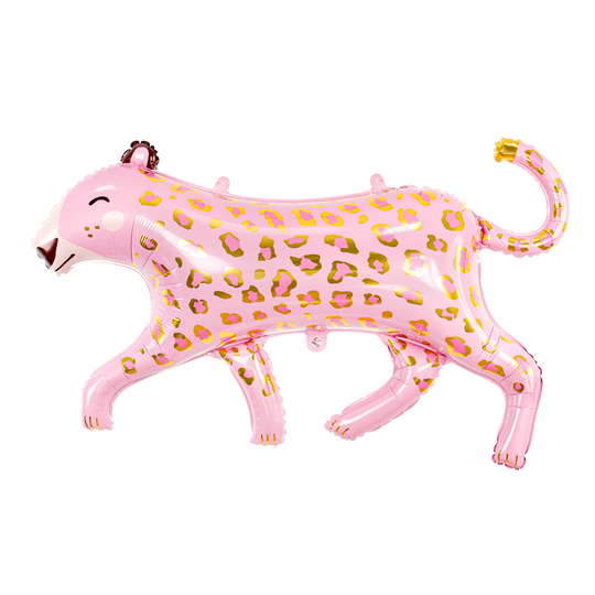 Folieballong - Leopard - Rosa/Guld