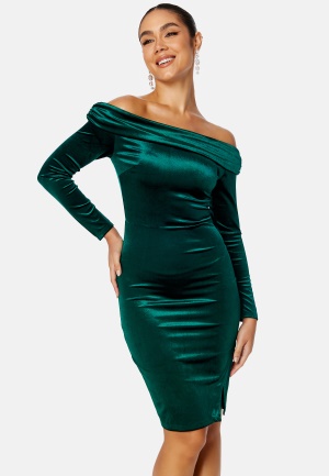 BUBBLEROOM Sofielle Velvet Dress Dark green L