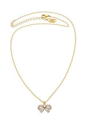 LILY AND ROSE Petite Antoinette Bow Necklace Crystal Gold One size