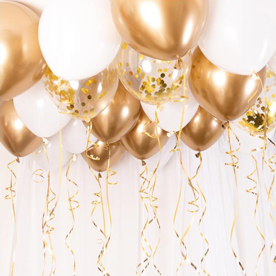 Ballongkit - Takdekoration - Guld/Chrome