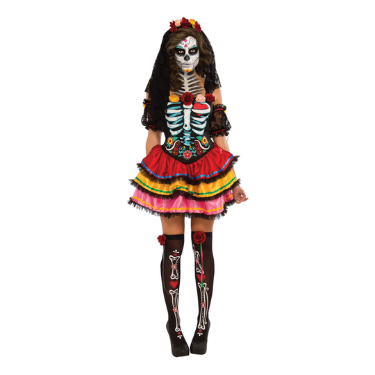 Day of the Dead Dam Maskeraddräkt - Small