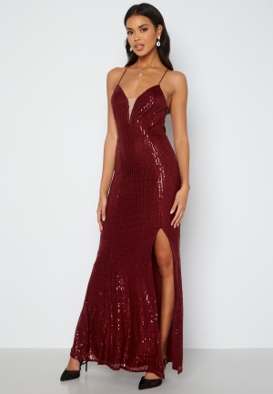 Bubbleroom Occasion Wynter Sequin Gown Wine-red 34