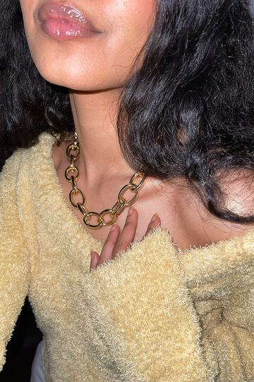 NA-KD Accessories Recycled halsband med tjock rundad kedja - Gold