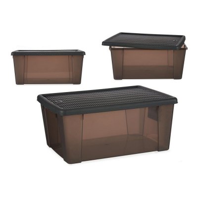 Förvaringslåda Elegance Grå 15 L Plast (29 x 17 x 39 cm)