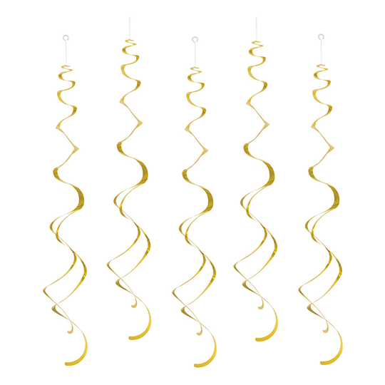 Swirls Guld Hängande Dekoration - 8-pack