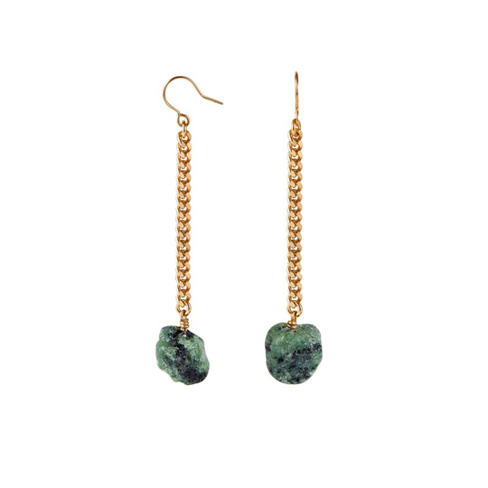 Örhängen keep me hanging ruby zoisite guld