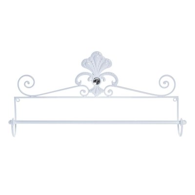 Handdukshängare med stång DKD Home Decor Metall Vit (51 x 9 x 25 cm)